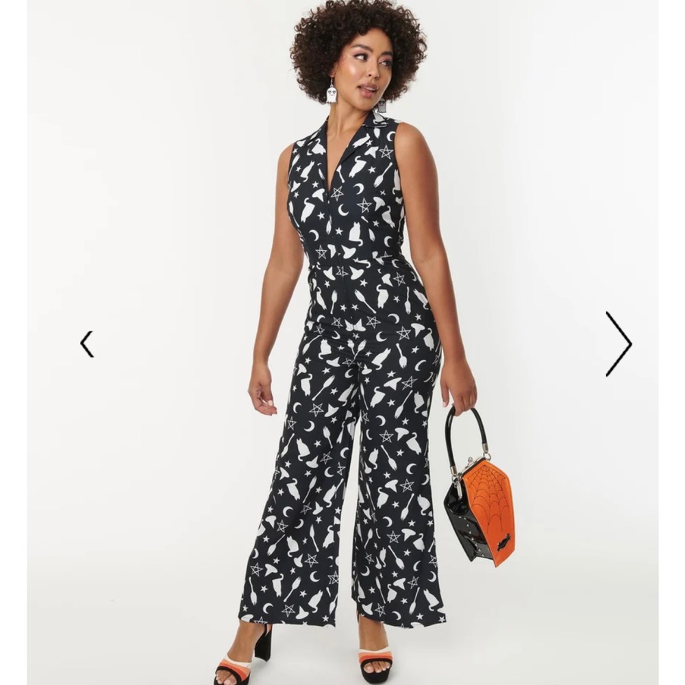 Unique Vintage Timeless London Witching Hour Jumpsuit - Black US 12